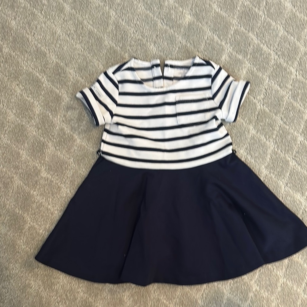Ralph Lauren Navy and White Striped Kids Dress